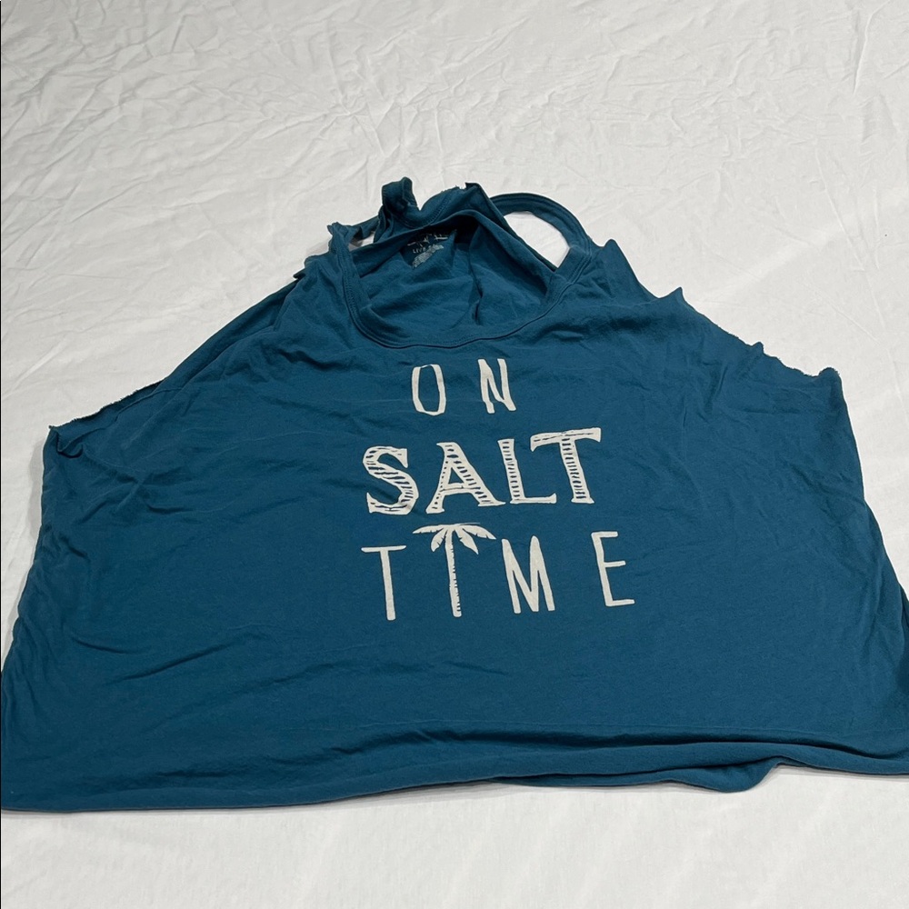 Salt Life Teal Tank Top with White Logo